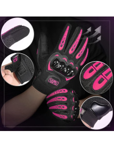 Guantes de Motocicleta COFIT Táctiles Transpirables Rosa L 2