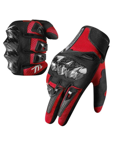 Guantes de Motocicleta MADBIKE MD66 Rojo Transpirables