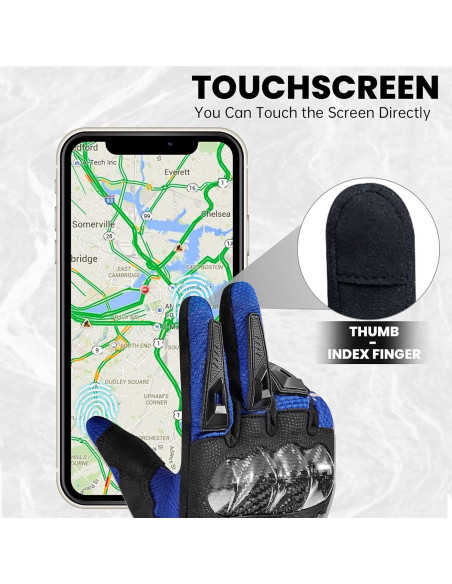 Guantes de Motocicleta MADBIKE MD66 Transpirables Azul Guantes de Motocicleta MADBIKE MD66 Transpirables Azul