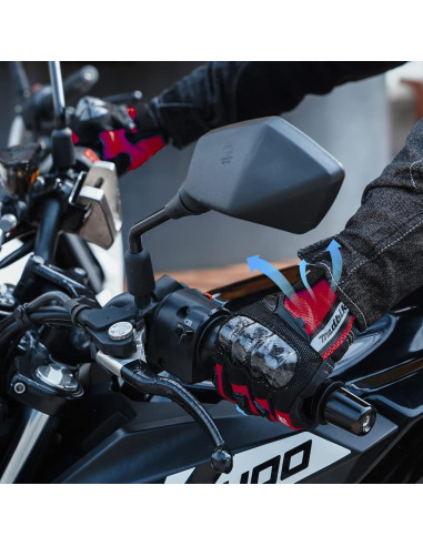 Guantes de Motocicleta MADBIKE MD66 Rojo Transpirables