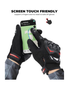 Guantes de Motocicleta KEMIMOTO XL Transpirables Negro 2