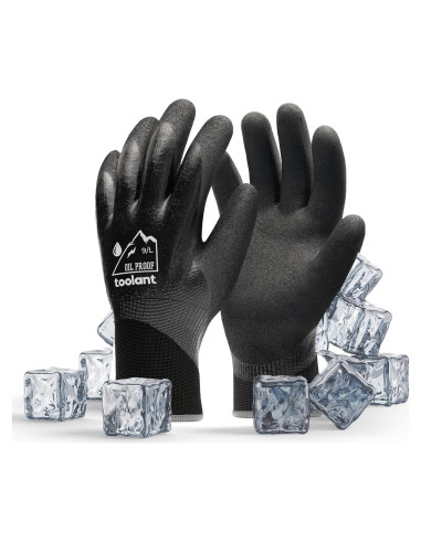 Guantes Impermeables Toolant para Trabajo Invierno Negro Grande