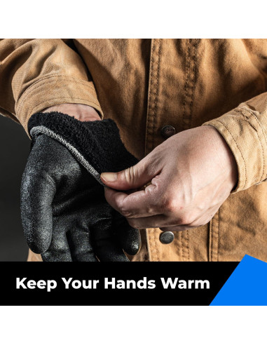 Guantes Impermeables Toolant para Trabajo Invierno Negro Grande
