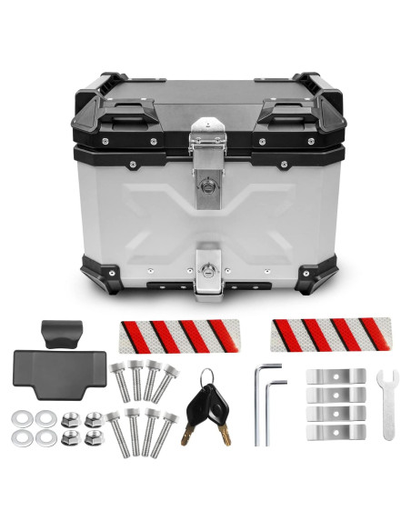 Maletero para Motocicleta Donpida 45L Plateado con Respaldo