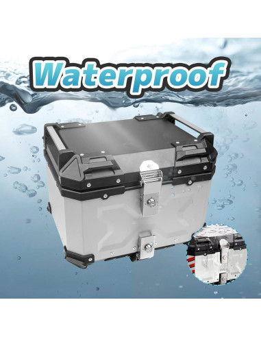 Maletero para Motocicleta Donpida 45L Plateado con Respaldo