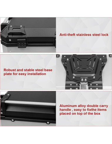 Maletero para Motocicleta Donpida 45L Plateado con Respaldo