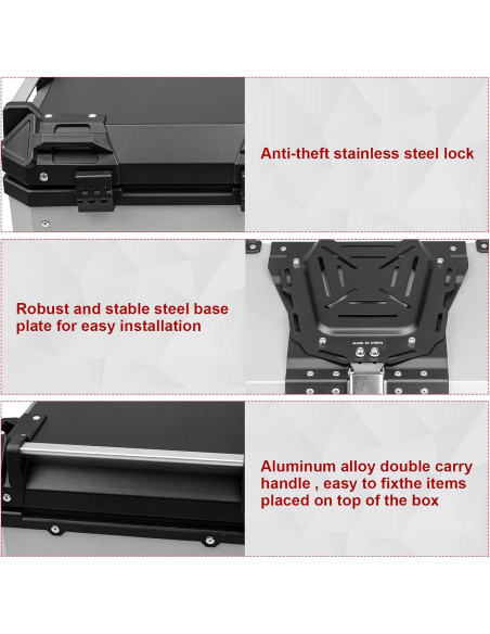 Maletero para Motocicleta Donpida 45L Plateado con Respaldo