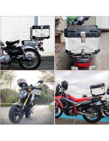 Maletero para Motocicleta Donpida 45L Plateado con Respaldo