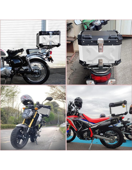 Maletero para Motocicleta Donpida 45L Plateado con Respaldo