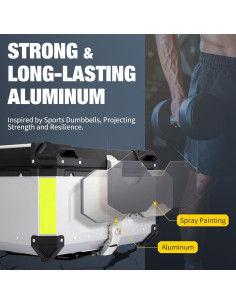 Caja Superior de Motocicleta Gurblofy 65L Aluminio Impermeable 2