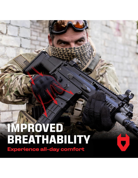 Guantes Tácticos NoCry Impact Fit+ para Airsoft - Negro