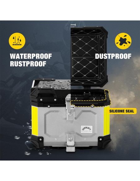 Maletero de Motocicleta GURBLOFY 45L Aluminio Impermeable