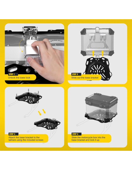 Maletero de Motocicleta GURBLOFY 45L Aluminio Impermeable