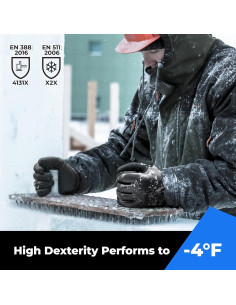 Guantes Impermeables Toolant para Trabajo Invierno Negro S 2