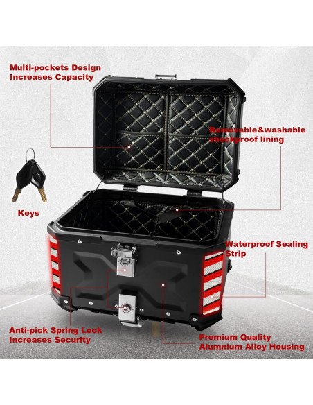 Maletero para Motocicleta Donpida 65L Impermeable Negro