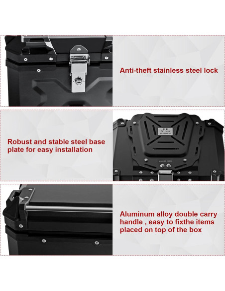 Maletero para Motocicleta Donpida 65L Impermeable Negro