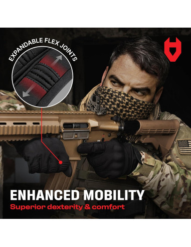 Guantes Tácticos NoCry Negros Resistentes al Agua para Airsoft