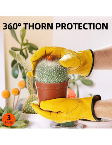 Guantes de Trabajo Vgo de Cuero XL - 3 Pares Oro CA9590