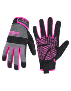 Guantes de Trabajo HLDD para Mujeres - Rosa Brillante, Talla X-Pequeña