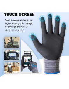 Guantes de Trabajo KAYGO KG18NB Nitrilo Táctiles 3 Pares 2