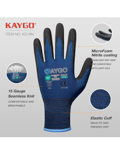 Guantes de Trabajo KAYGO KG18NB Nitrilo MicroFoam 12 Pares 2