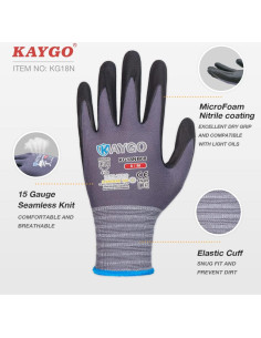 Guantes de Trabajo KAYGO KG18NB Nitrilo MicroFoam 3 Pares 2