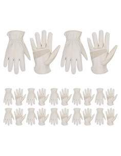 Guantes de Trabajo HLDD de Cuero de Piel de Vaca Beige - 12 Pares