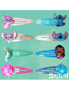 Clips de Cabello Disney Stitch Luv Her Paquete 8 Multicolor 2