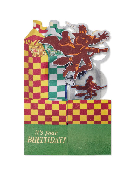 Tarjeta Pop Up Cumpleaños Harry Potter Quidditch 13.65x20.96cm