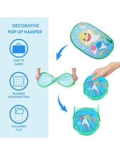 Cesta de Almacenamiento Plegable Idea Nuova Baby Shark 55x34x34 cm 2