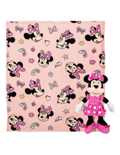 Conjunto Almohada Character Hugger y Manta Minnie Mouse