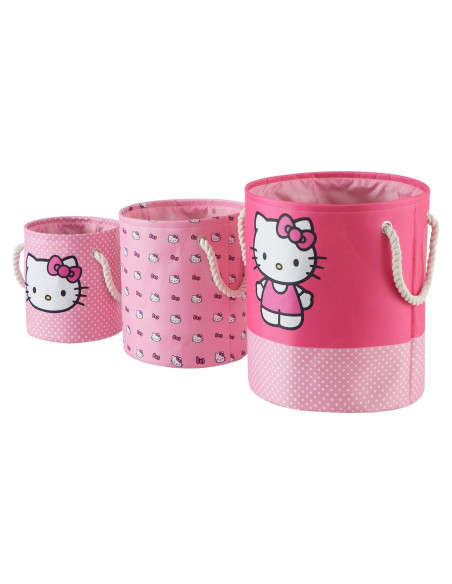 Cestas de Almacenamiento Hello Kitty - Juego de 3 Piezas Rosa Cestas de Almacenamiento Hello Kitty - Juego de 3 Piezas Rosa