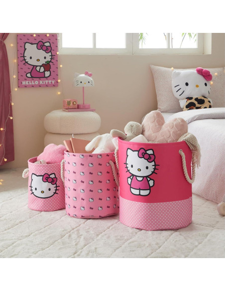 Cestas de Almacenamiento Hello Kitty - Juego de 3 Piezas Rosa Cestas de Almacenamiento Hello Kitty - Juego de 3 Piezas Rosa