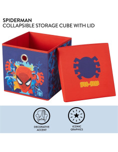 Cubo de Almacenamiento Plegable Idea Nuova Spiderman 25,4 cm 2