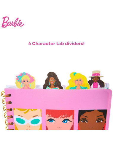 Cuaderno de Pestañas Barbie Diseños Innovadores 96 Páginas