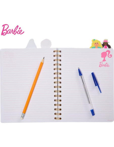 Cuaderno de Pestañas Barbie Diseños Innovadores 96 Páginas