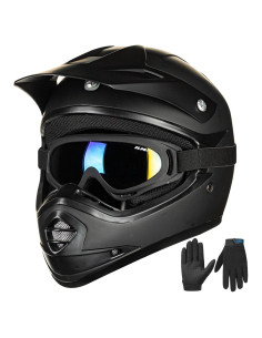 Casco de Motocross ILM para Niños con Gafas y Guantes