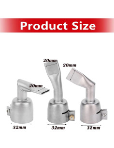 3 Boquillas de Soldadura de Aire Caliente Acero Inoxidable 20mm 2