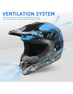 Casco de Motocross SanQing Mediano Azul Aprobado por DOT 2