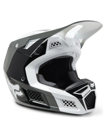 Casco de Motocross Fox Racing V3 RS MIPS Negro/Blanco Pequeño