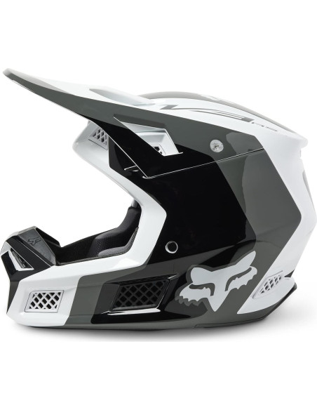 Casco de Motocross Fox Racing V3 RS MIPS Negro/Blanco Pequeño