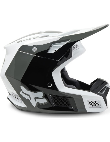 Casco de Motocross Fox Racing V3 RS MIPS Negro/Blanco Pequeño