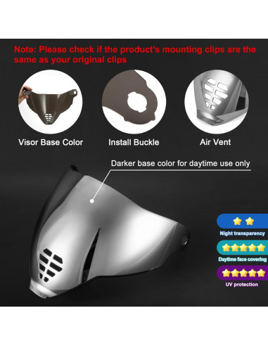 Visor PSLER IC-06 para Casco Icon Airflite Plata