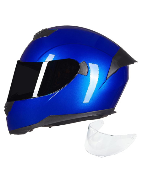 Casco ILM Full Face Motocicleta Modelo 317 Azul Mediano
