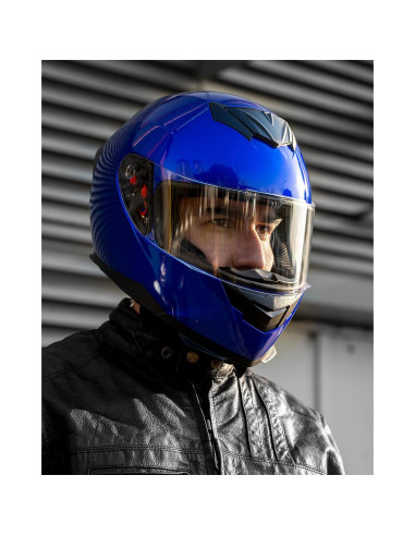 Casco ILM Full Face Motocicleta Modelo 317 Azul Mediano