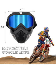 Gafas de Motocicleta Povtii con Máscara Facial Removible 2