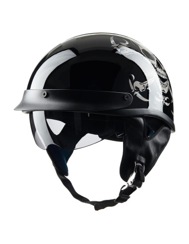 Casco Abierto ILM 210V Calavera Mediano para Motocicleta