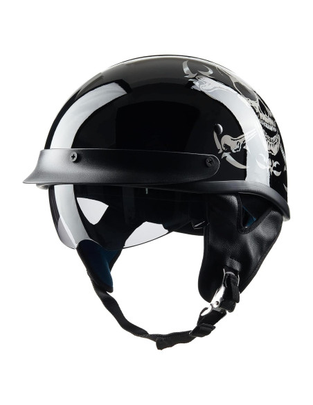 Casco Abierto ILM 210V Calavera Mediano para Motocicleta