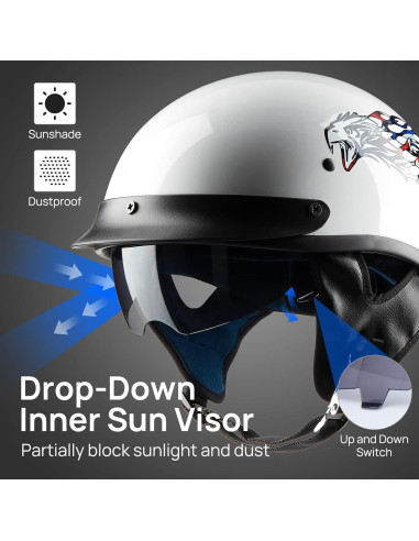 Casco Abierto ILM 210V para Motocicleta Águila X-Large