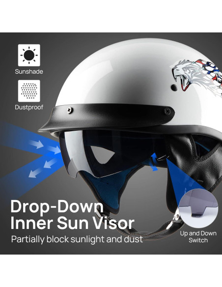 Casco Abierto ILM 210V para Motocicleta Águila X-Large